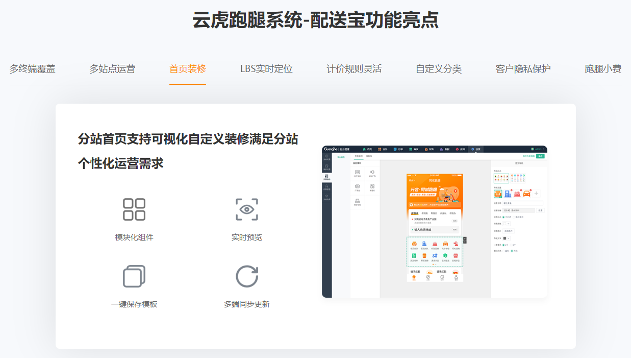 云虎跑腿系統(tǒng)-配送寶功能亮點(diǎn)-首頁(yè)裝修.png